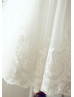 Cap Sleeves Ivory Lace Tulle Wedding Flower Girl Dress